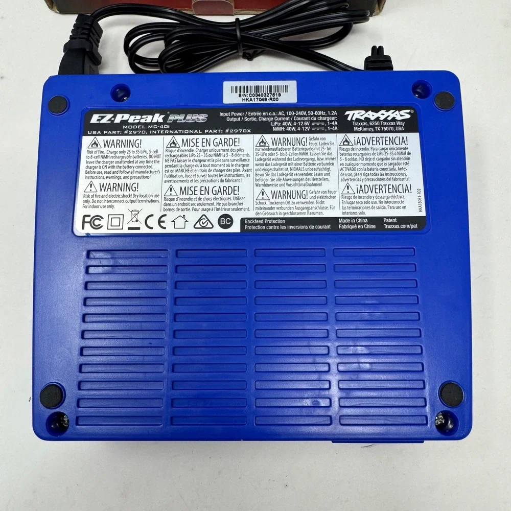Traxxas EZ-Peak Plus 4 Amp NiMH LiPo Fast Battery Charger with iD 2970 Blue